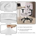 thumbnail image 6 of FKELYI 2 Pcs Office Chair Slipcover Retro Flower Boston Terrier Dog Print Desk Chair Cover Stretchable Computer Chair Protective Cover Elastic Fabric Chair Cover, 6 of 7