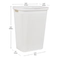 thumbnail image 3 of Cesta para ropa Mind Reader, 60 L, delgada, con tapa de plástico, color blanco, 3 of 7