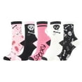 thumbnail image 5 of 5 Pairs Pink Halloween Socks for Women Spooky Funny Pumpkin Ghost Crew Socks Unisex, 5 of 5