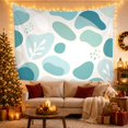 thumbnail image 3 of Teal Amoeba Shapes Floating Among Dots and Leaf Sprigs, Calming Abstract for Art Lovers, Organic Wall Art, Housewarming Gift, Tapestry Wall Hanging for Bedroom and Studio, 3 of 7