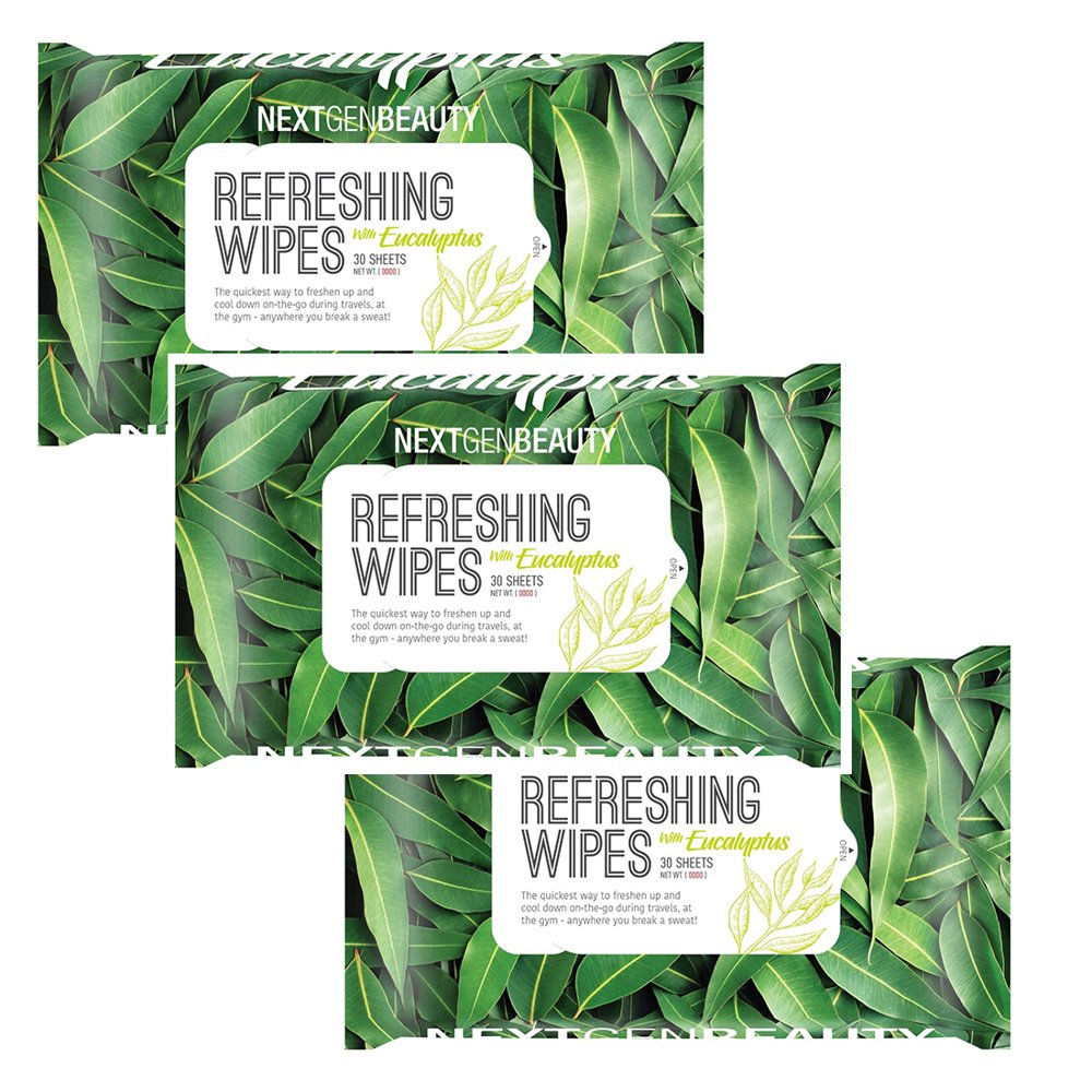 NextGenBeauty Refreshing Wet Wipes Eucalyptus (3Pack)
