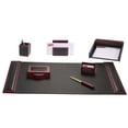 thumbnail image 1 of Rosewood & Leather 7-Piece Desk Set, 1 of 1
