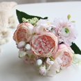 thumbnail image 1 of ramos de flores artificiales, hortensias, peonías, bayas, combinación, decoración para bodas y el hogar, flores falsas, 1 of 5