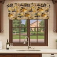 thumbnail image 6 of 2 Pack Valances for Window, Construction Truck Short Curtains for Kitchen Bedroom Living Room, Cartoon Grips and Bulldozers Turmeric Rod Pocket Small Window Treatment Valance Drapes 54 x 18 Inch, 6 of 8
