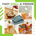 Round Ice Cube Trays with Lid & Bin 64 Small Sphere Ice Ball Maker