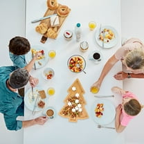 UEETEK Khaki Wood Christmas Tree Dish for Fruits Nuts and Snacks Creative Appetizer Tray