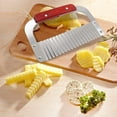 thumbnail image 2 of Mosiee Stainless Steel Wave Potato Cutter Crinkle Cutting Tool French Fry Slice Cutter, 2 of 9