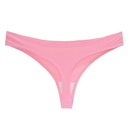 

Panties for Women Solid Color Thin Thong Underpants Low Wasit Briefs