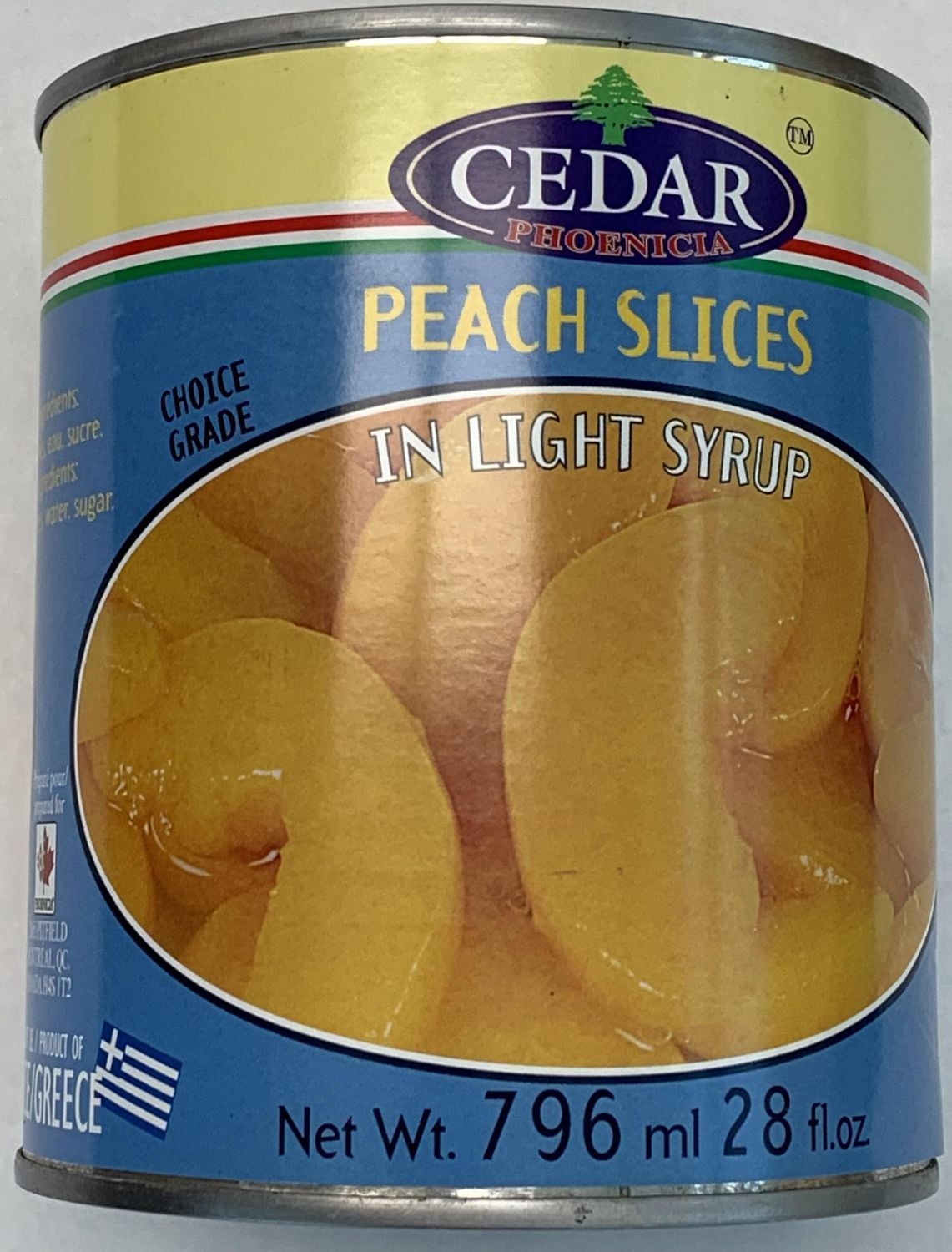 PEACH SLICES IN LIGHT SYRUP, CEDAR PEACH SLICES 796ML