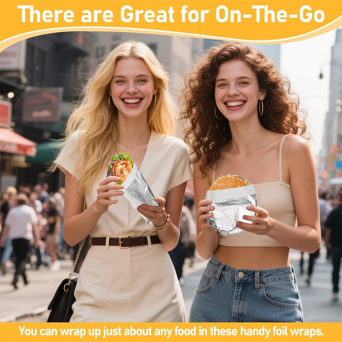 Aluminum Foil Wrap Sheets,100pcs Durable Sandwich Wrapper,QZS Portable Hamburger Wrapper for Home,Easy to Use,fit for Catering and Food Service