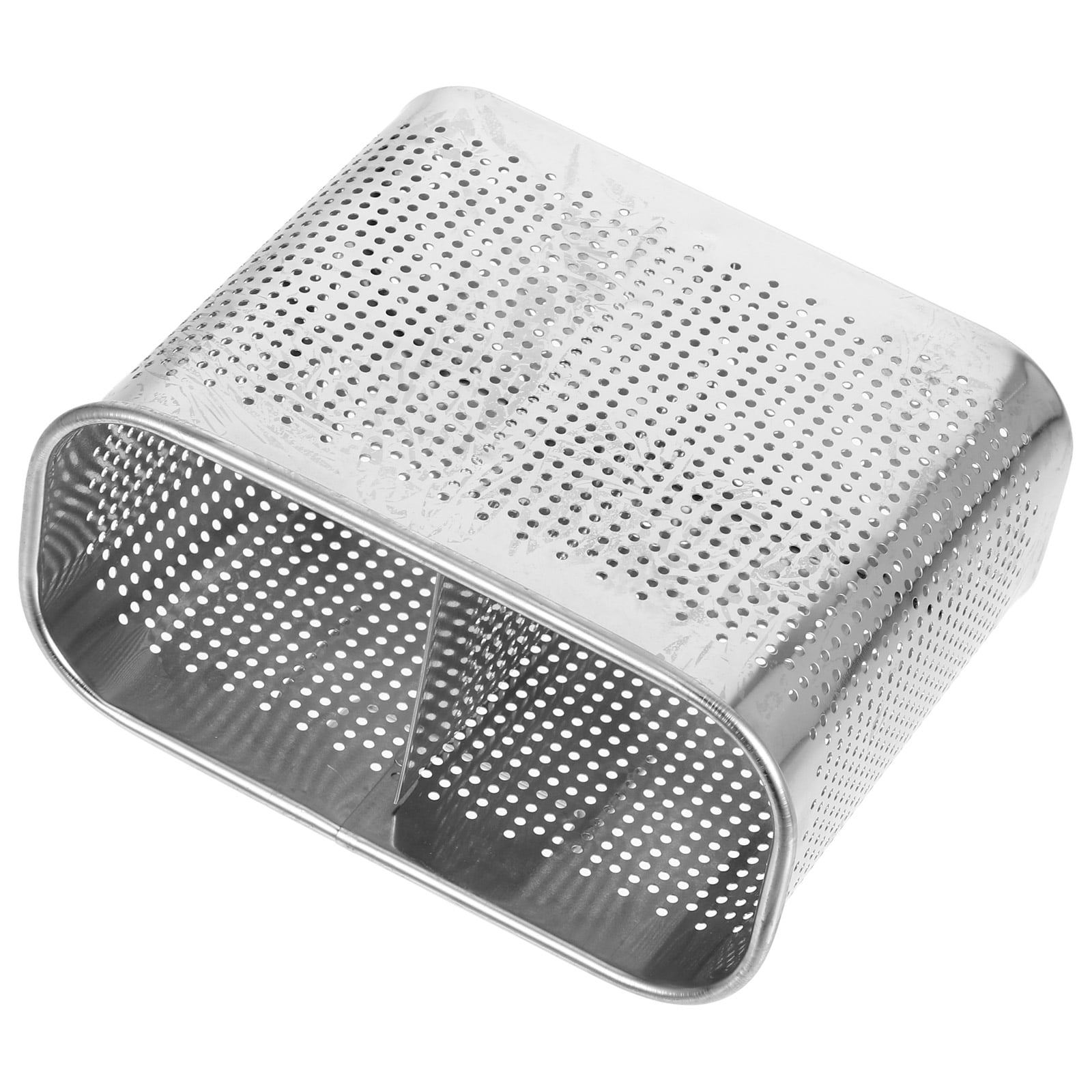 FRCOLOR 2pcs Stainless Steel Chopstick Holder Kitchen Wall Utensil Holder 2-compartment Spoon Holder Hanging Type Cutlery Holder Basket