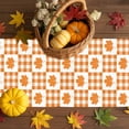 thumbnail image 2 of Table Runner Dresser Scarves 90 Inch Long,Fall Maple Leaf Orange Buffalo Plaid Linen Dining Table Runners, 2 of 9