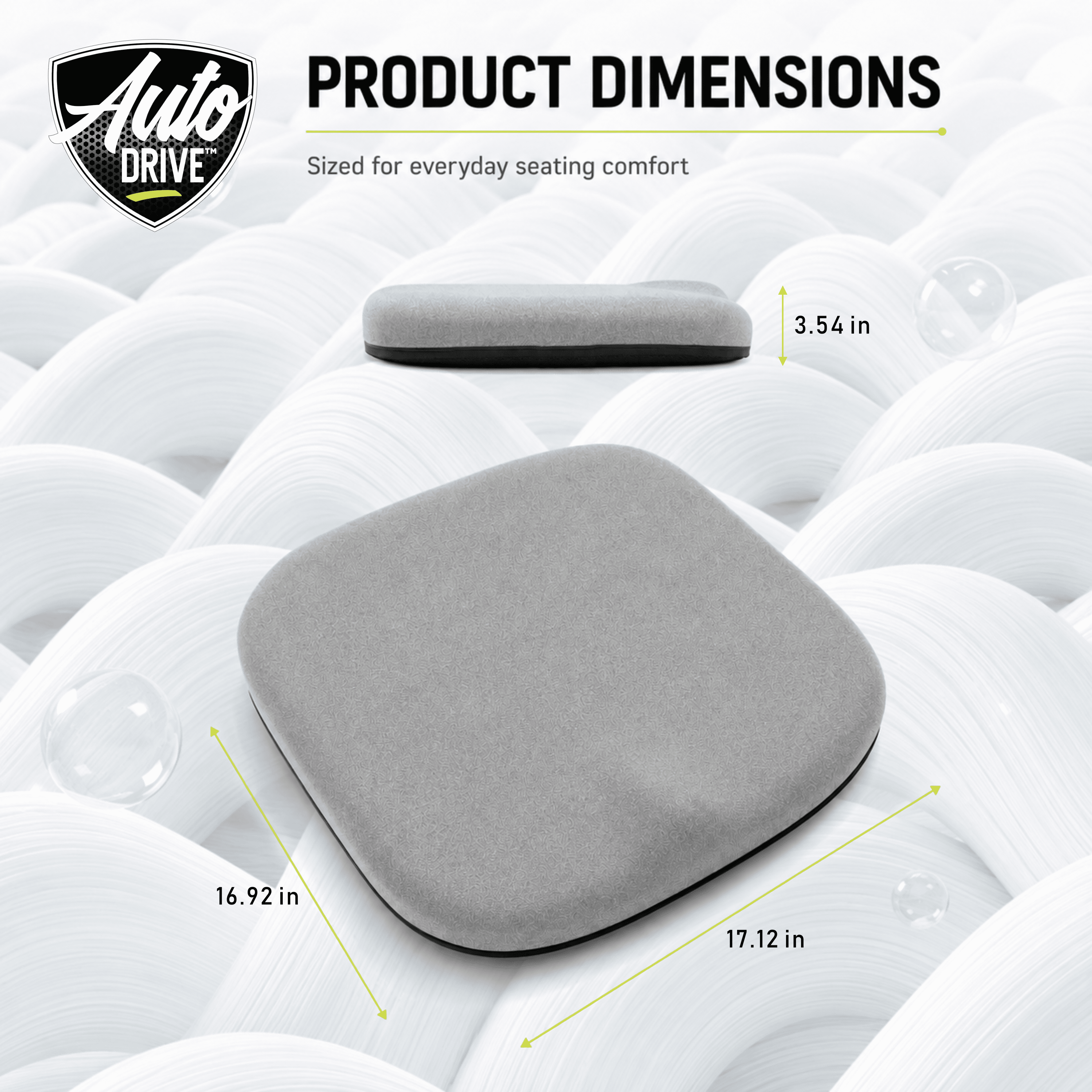 Auto Drive Seat Cushion, Comfortable Car Seat Cushion Pad, Non-Slip Seat Cover for Car Driver Seat, Universal Fit for Cars SUV Truck, Gray