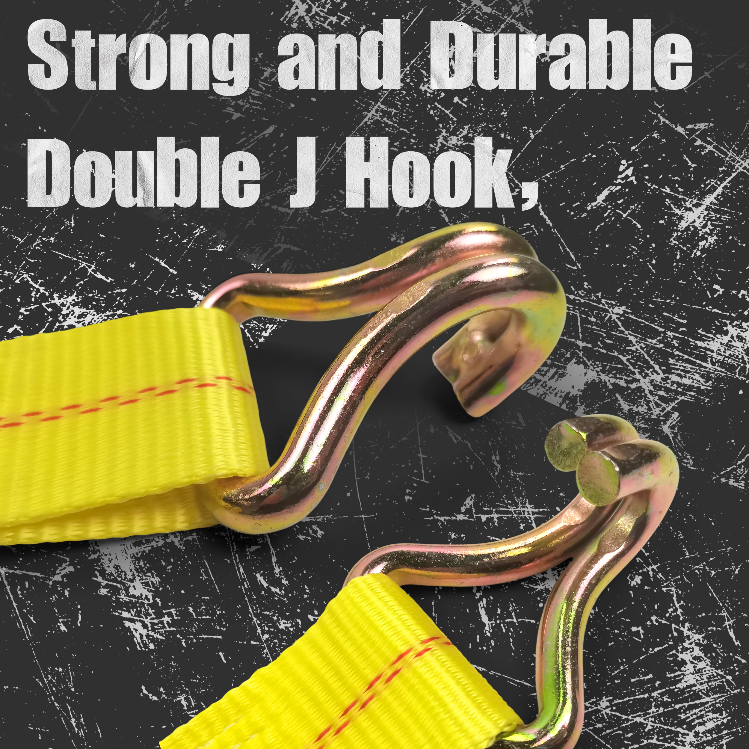 KJE Heavy Duty Ratchet Straps, 2 Pack of 2" x 27' Heavy-Duty Tie Down Straps, 10,000 lbs Capacity with J-Hooks for Truck, Trailer, Cargo, Moving Appliances