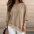 thumbnail image 4 of Zorckvet Women's T-Shirt - Lace Trim, 3/4 Sleeve & Crew Neck, 4 of 8