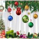 thumbnail image 5 of HWRETIE Glitter Christmas Ornaments Balls,Christmas Ball Shower Curtain Colorful Christmas Ball Green Candy Cane Hanging On Branches Christmas Decoration Branches, 5 of 6