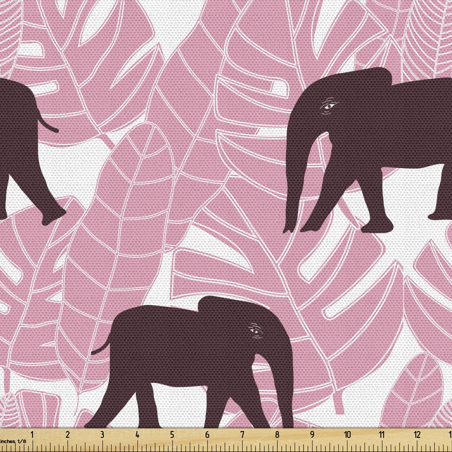 Animal Fabric by the Yard Upholstery, Rhythmic Tropical Pink Colored Palm  Leaves and African Animals Print, Decorative Fabric for DIY and Home  Accents, Pastel Pink Dark Fuchsia by Ambesonne 
