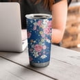 thumbnail image 4 of 20 Oz Pioneer Flower Coffee Tumbler Double Wall Insulated Stainless Steel Water Bottle | Metal Reusable Thermoses Flask with Cup Cap | Leak & Sweat Proof with Anti-Dust Lid, 4 of 7