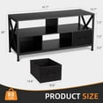 thumbnail image 2 of TV Stand for Living Room, for TV up to 50 Inches, with 2 Fabric Drawers and Open Storage Shelves, 2 of 8