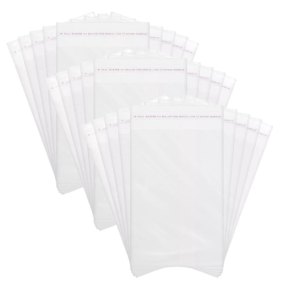 Celofan Bolsas con Pegamento CeloFlex12 3Paq 300Pzas 6x8cm Adherible OPP Transparente.