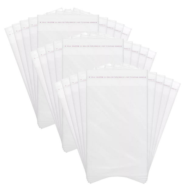 Celofan Bolsas con Pegamento CeloFlex12 3Paq 300Pzas 6x8cm Adherible OPP Transparente.