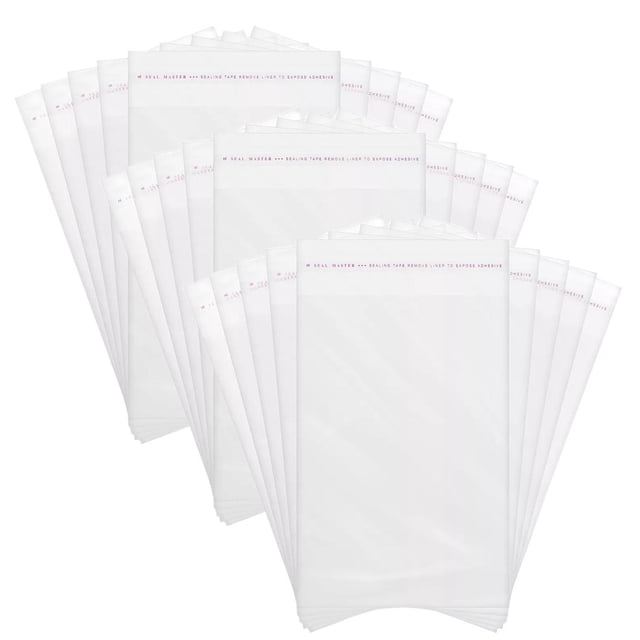 Celofan Bolsas con Pegamento CeloFlex12 3Paq 300Pzas 6x8cm Adherible OPP Transparente.