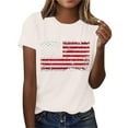 thumbnail image 5 of PXLKNZH American Flag Top Women Plus Size Short Sleeve 4th of July Patriotic Graphic Tees 2025 Summer Independence Day V Neck Shirts,Beige,L, 5 of 8
