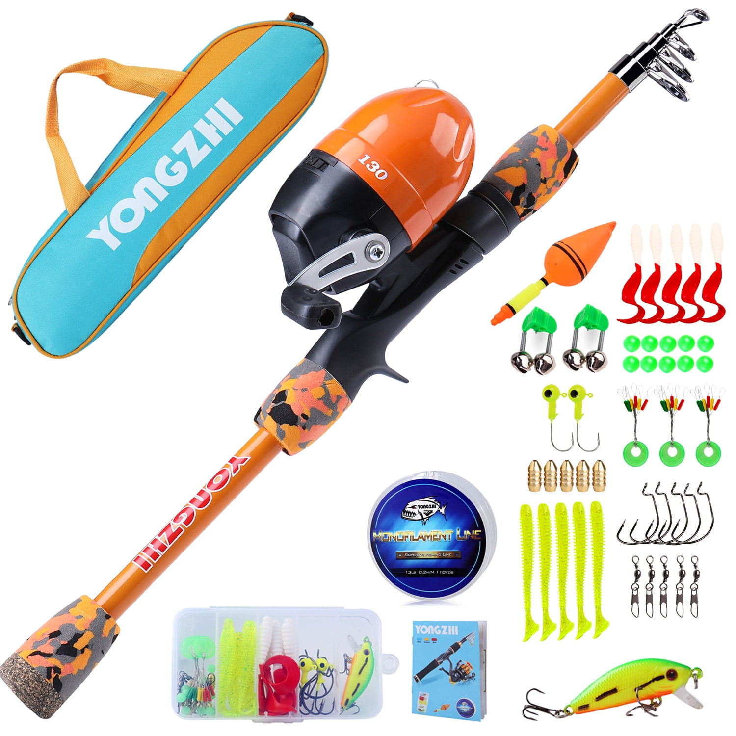 Kids Telescopic Fishing Pole Pod All-in-One Reel Line Kit for Youth  Beginners - AliExpress