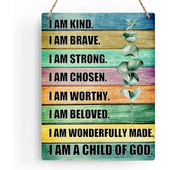 8x10 Inch Christian Wall Decor Bible Verse I Am A Child Of God Wooden Hanging Sign Inspirational Gift For Kids Teen Girl Boy Scripture Wall Art For Bedroom Kids Room Living Room Nursery Wall Decores