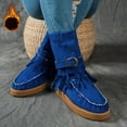 thumbnail image 3 of Fringe Winter Boots for Women Warm Casual Suede Platform Flat Booties Adjustable Retro Buckle Strap Pull on Mid Calf Snow Boots, 3 of 6