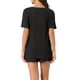 thumbnail image 3 of Conjuntos de pijama de mujer INSPIRE CHIC, ropa de salón casual, pantalones cortos, camisetas con pantalones, con bolsillos, 3XL, negro, 3 of 6