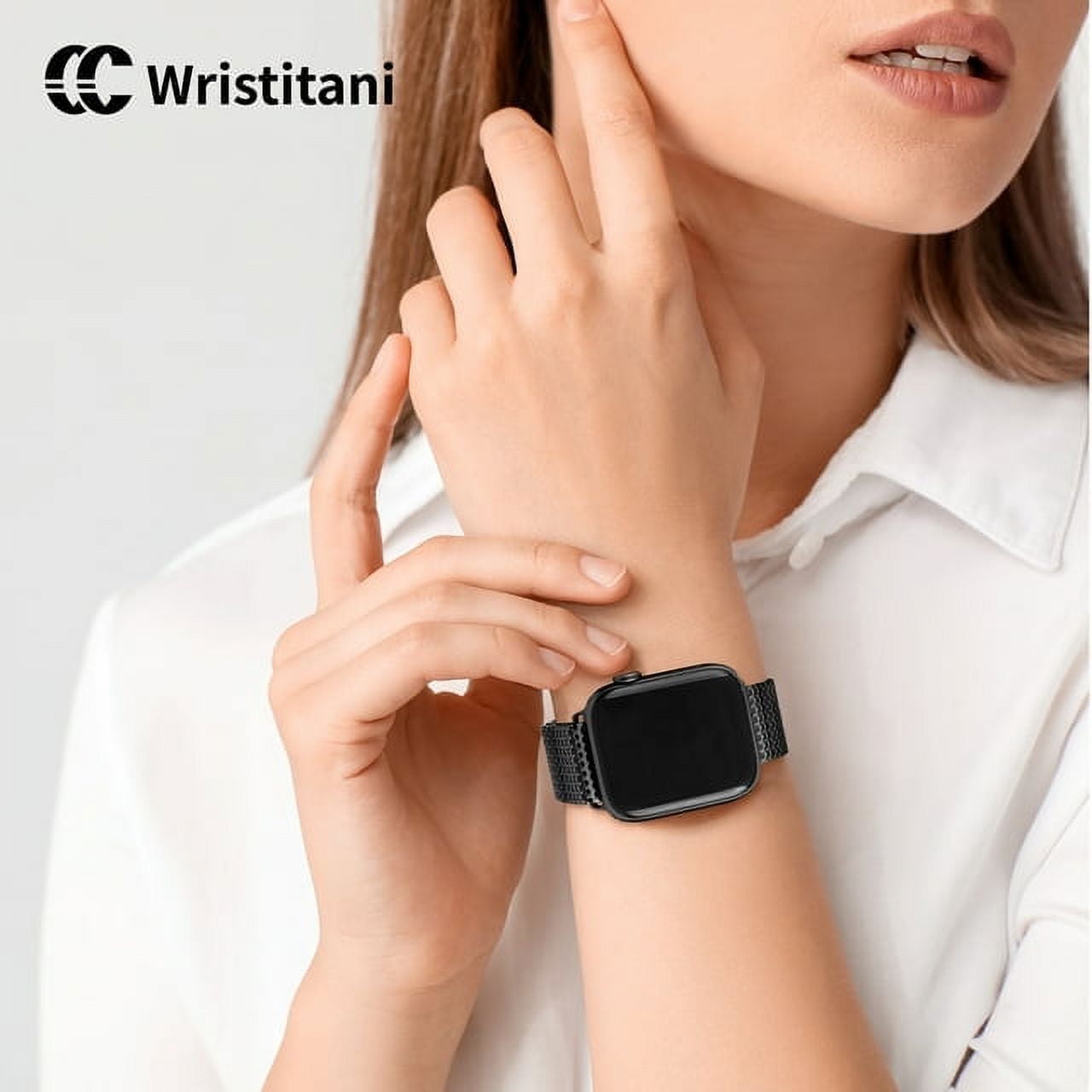 Bracelet 38-40 mm compatible avec Apple Watch pailleté Argent -  Coquediscount