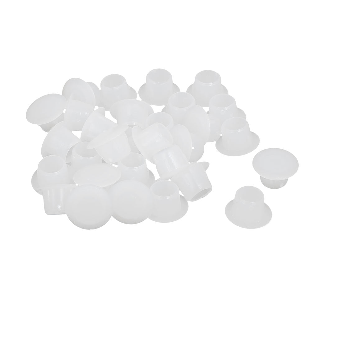 8mm Dia Plastic Straight Line Screw Cap Covers Hole Plugs Lids White 30pcs