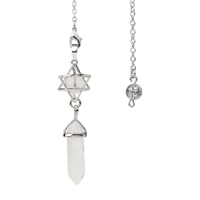 Collar con colgante de piedra de cristal con prisma Hexagonal para y adultos, joyería de blanco Yuyangstore Colgante prisma hexagonal