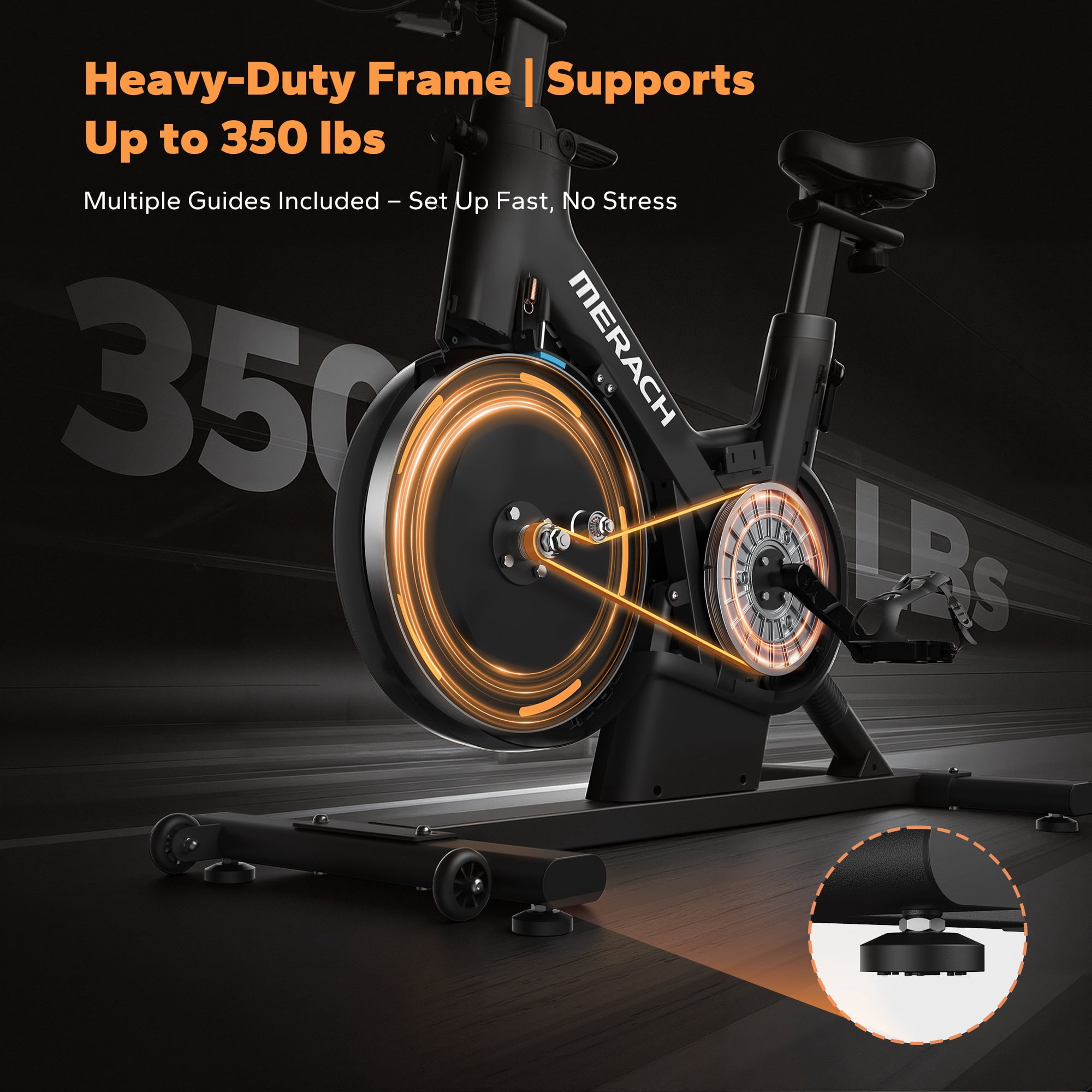 MERACH Magnetic Exercise Bike, Smart Stationary Bike for Indoor Cycling with Bluetooth, ±6° Incline, Quiet Belt Drive, 350lbs Capacity for Home Workout & Cardio Training