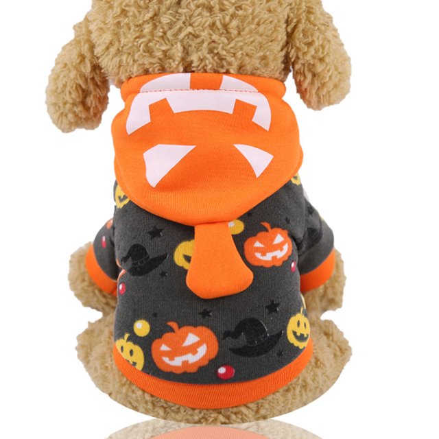leyfeng Ropa de estilo Halloween para perros y mascotas, abrigo suave y cálido para otoño e invierno, ropa para mascotas, disfraces de Cosplay