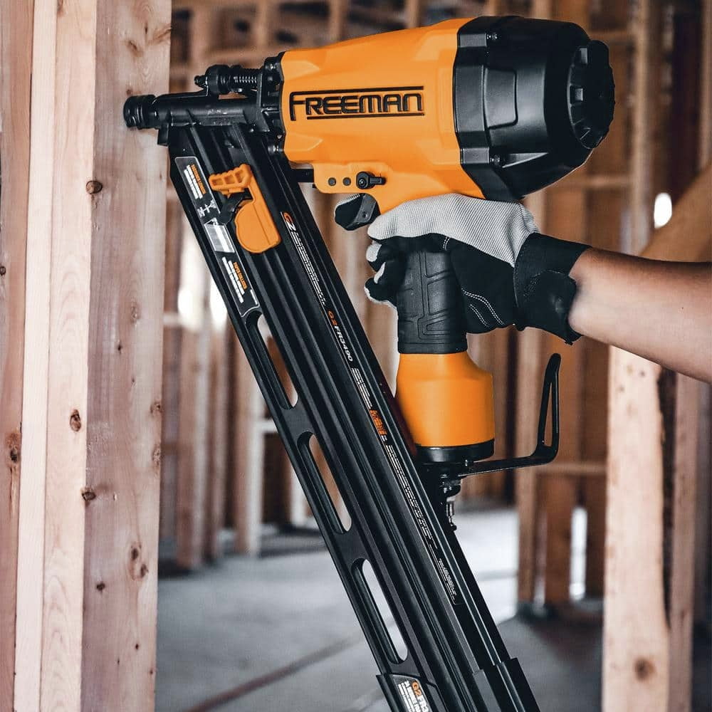 Freeman G2FR3490 2nd Generation Pneumatic 34 Degree 3-1/2" Framing Nailer with Adjustable Metal Belt Hook and 1/4" NPT Air Connector
