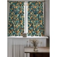 thumbnail image 4 of Abstract Art Curtains 45 Inch Length, Sheer Curtains for Bedroom Living Room Window Geometric Modern Art Orange Teal Rod Pocket Voile Drapes Kitchen Curtains Small Half Window 52"x45" 2 Panels, 4 of 6