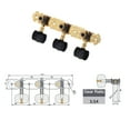 thumbnail image 3 of Alice AOS-020B3P 1 Pair Gold-Plated 3 Machine Head Classical Guitar String Tuning Keys Pegs, 3 of 7