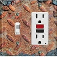 thumbnail image 1 of Metal Light Switch Plate Outlet Cover Image of Crosshatch Rusted MET003, 1 of 13