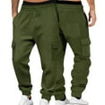 thumbnail image 1 of ShomPort Cargo Pants for Mens Drawstring Ankle Length Cinch Bottom Textured Jogger Pants with Multi-Pockets Cozy Athletic Trousers, 1 of 8