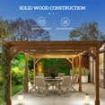 thumbnail image 4 of Outsunny 20' x 10' Outdoor Pergola, Wood Gazebo Grape Trellis with Stable Structure, Dark Brown, 4 of 10