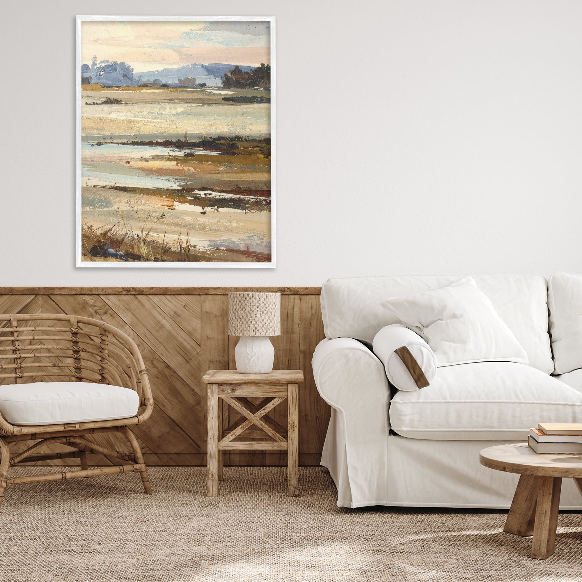 Stupell Industries Distant Horizon Portrayal White Framed Giclee Art, design by Alonza Saunders
