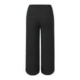 thumbnail image 4 of Black Linen Pants Women Summer Lightweight Pants with Pockets Casual Pants Elastic and Comfortable Fabric Pants Sports and Leisure Beach Pants for Women, 4 of 5