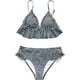 thumbnail image 2 of Traje de baño de dos piezas con escote en V y volantes para mujer, 2 of 5