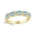 thumbnail image 2 of 925 Lab Aquamarine wedding band Ring,Lab Aquamarine Wedding Band,Five Stone Yellow Gold Dainty Matching Bridal Ring,Promise Anniversary band, 2 of 3