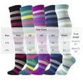 thumbnail image 2 of Karimi Compression Socks Unisex Striped Knee High Compression Socks, Colorful Rainbow Horizontal Stripe Long Socks, Stretch Knit Calf Socks Compression Socks for Women, 2 of 5