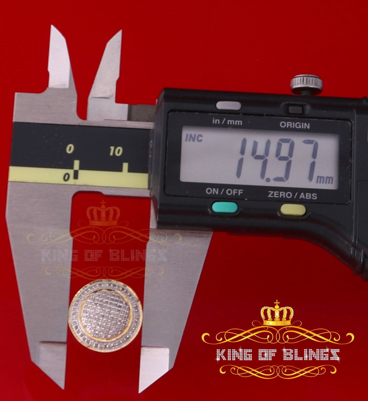 King of Bling's 925 Sterling Silver Yellow Hip Hop 0.50ct Diamond Men's/ Women's Stud Earrings