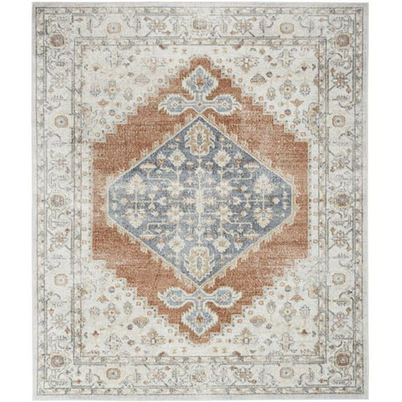 9 x 12 ft. Oriental Power Loom Distressed Rectangle Area Rug, Gray