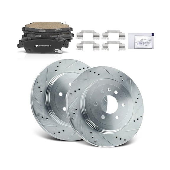 Rear Brake Pad and Rotor Kit 6 - Compatible with 2004 - 2009 Cadillac SRX 2005 2006 2007 2008